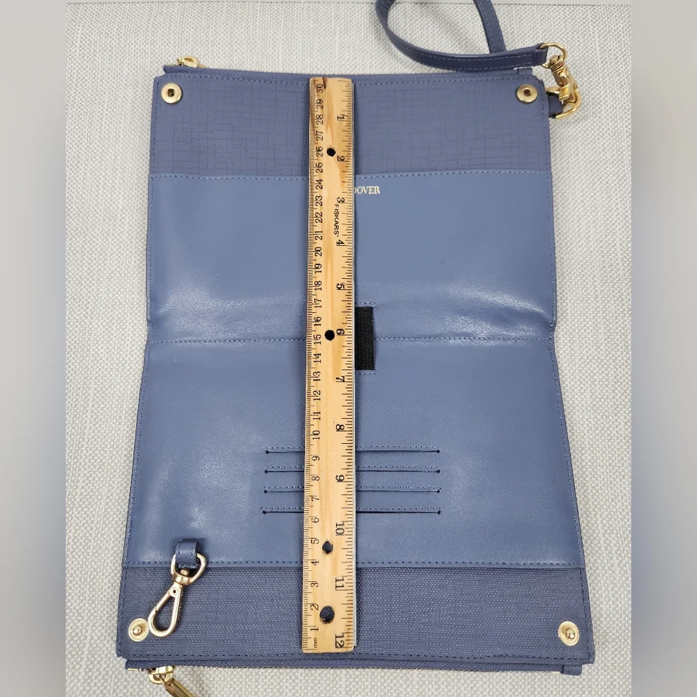Dagne Dover Essentials Coated Canvas Blue Clutch Wallet Wristlet